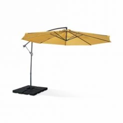 Alice's Garden Parasols Parasol Déporté Rond Hardelot ⌀ 350cm Moutarde -Parasols Soldes Magasin parasol deporte rond hardelot 350cm moutarde 2