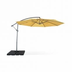 Alice's Garden Parasols Parasol Déporté Rond Hardelot ⌀ 350cm Moutarde