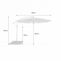 Alice's Garden Parasols Parasol Déporté Rond Hardelot ⌀ 350cm Moutarde -Parasols Soldes Magasin parasol deporte rond hardelot 350cm moutarde 5