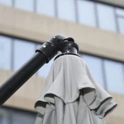 Outsunny Parasols Parasol Déporté Rond Inclinable Gris -Parasols Soldes Magasin parasol deporte rond inclinable gris 5