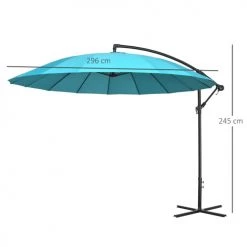 Outsunny Parasols Parasol Déporté Rond Inclinable Vert -Parasols Soldes Magasin parasol deporte rond inclinable vert 2