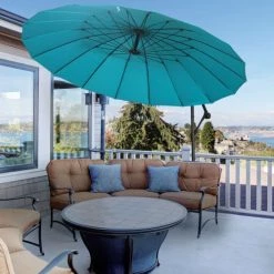 Outsunny Parasols Parasol Déporté Rond Inclinable Vert -Parasols Soldes Magasin parasol deporte rond inclinable vert 3