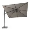 Platinum Parasols Parasol Déporté Rotatif 3x3m Double Inclinaison Manhattan (gris Clair) -Parasols Soldes Magasin parasol deporte rotatif 3x3m double inclinaison manhattan gris clair