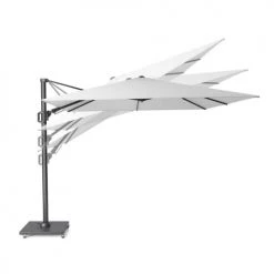 Platinum Parasols Parasol Déporté Rotatif 3x3m Double Inclinaison Manhattan (gris Clair) -Parasols Soldes Magasin parasol deporte rotatif 3x3m double inclinaison manhattan gris clair 11