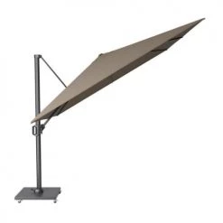 Platinum Parasols Parasol Déporté Rotatif 3x3m Simple Inclinaison Taupe