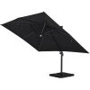 Avril Paris Parasols Parasol Déporté Rotatif Aluminium Avec LED 3x4m Antracite -Parasols Soldes Magasin parasol deporte rotatif aluminium avec led 3x4m antracite