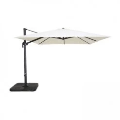 Oviala Parasols Parasol Déporté Rotatif Carré 3x3m En Aluminium écru