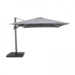 Oviala Parasols Parasol Déporté Rotatif Carré 3x3m En Aluminium Gris