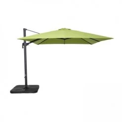 Oviala Parasols Parasol Déporté Rotatif Carré 3x3m En Aluminium Vert