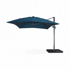 Alice's Garden Parasols Parasol Déporté Solaire Led 3x4m Luce Bleu Canard