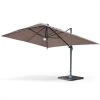 Alice's Garden Parasols Parasol Déporté Solaire LED Taupe 3x4m