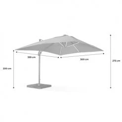 Alice's Garden Parasols Parasol Déporté Solaire LED Taupe 3x4m 11 Alice's Garden Parasols Parasol Déporté Solaire LED Taupe 3x4m -Parasols Soldes Magasin parasol deporte solaire led taupe 3x4m 3