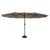 Happy Garden Parasols Parasol Double Ovale 2,7x4,6m En Acier Et Toile Taupe -Parasols Soldes Magasin parasol double ovale 2 7x4 6m en acier et toile taupe 1