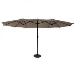 Happy Garden Parasols Parasol Double Ovale 2,7x4,6m En Acier Et Toile Taupe