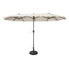 Happy Garden Parasols Parasol Double Ovale 2x4m En Acier Et Toile Beige -Parasols Soldes Magasin parasol double ovale 2x4m en acier et toile beige