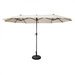 Happy Garden Parasols Parasol Double Ovale 2x4m En Acier Et Toile Beige