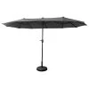 Happy Garden Parasols Parasol Double Ovale 2x4m En Acier Et Toile Grise