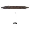 Happy Garden Parasols Parasol Double Ovale 2x4m En Acier Et Toile Taupe -Parasols Soldes Magasin parasol double ovale 2x4m en acier et toile taupe