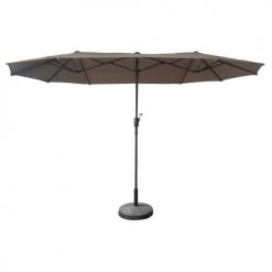 Happy Garden Parasols Parasol Double Ovale 2x4m En Acier Et Toile Taupe