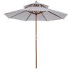 Outsunny Parasols Parasol Droit Bois Peuplier Blanc