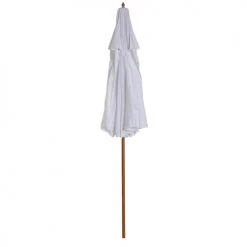 Outsunny Parasols Parasol Droit Bois Peuplier Blanc -Parasols Soldes Magasin parasol droit bois peuplier blanc 3