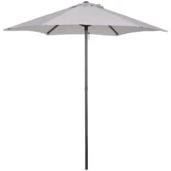 Outsunny Parasols Parasol Droit De Jardin Mât Alu Polyester Beige -Parasols Soldes Magasin parasol droit de jardin mat alu polyester gris clair