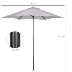 Outsunny Parasols Parasol Droit De Jardin Mât Alu Polyester Gris Clair -Parasols Soldes Magasin parasol droit de jardin mat alu polyester gris clair 3