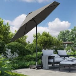 Platinum Parasols Parasol Droit Diamètre 2,5m Anthracite -Parasols Soldes Magasin parasol droit diametre 2 5m anthracite 1