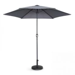 Oviala Parasols Parasol Droit En Aluminium Gris Anthracite -Parasols Soldes Magasin parasol droit en aluminium gris anthracite 4