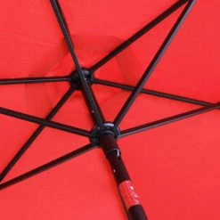 Oviala Parasols Parasol Droit En Aluminium Rouge -Parasols Soldes Magasin parasol droit en aluminium rouge 2