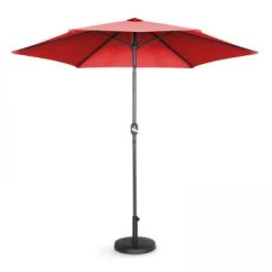 Oviala Parasols Parasol Droit En Aluminium Rouge -Parasols Soldes Magasin parasol droit en aluminium rouge 3