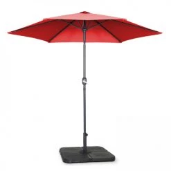 Oviala Parasols Parasol Droit Inclinable Et 4 Dalles à Remplir Aluminium Rouge -Parasols Soldes Magasin parasol droit inclinable et 4 dalles a remplir aluminium rouge 4