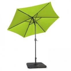 Oviala Parasols Parasol Droit Inclinable Et 4 Dalles à Remplir Aluminium Vert -Parasols Soldes Magasin parasol droit inclinable et 4 dalles a remplir aluminium vert 3