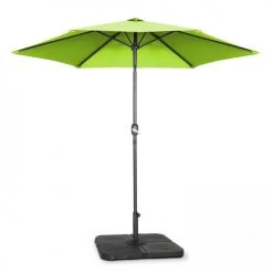 Oviala Parasols Parasol Droit Inclinable Et 4 Dalles à Remplir Aluminium Vert -Parasols Soldes Magasin parasol droit inclinable et 4 dalles a remplir aluminium vert 4