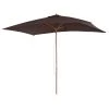 Outsunny Parasols Parasol Droit Rectangulaire Chocolat