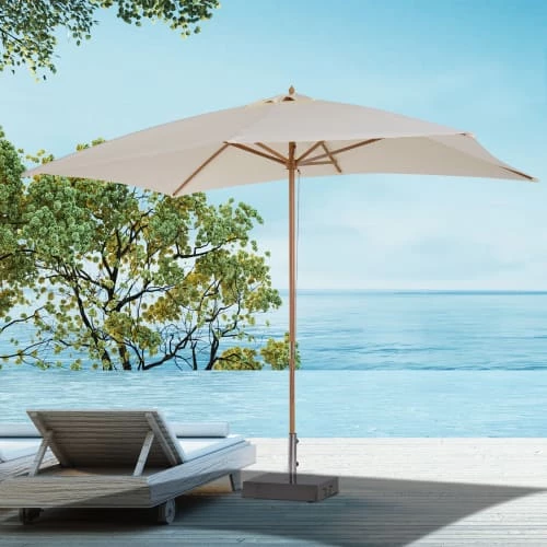 Outsunny Parasols Parasol Droit Rectangulaire Crème 4 Outsunny Parasols Parasol Droit Rectangulaire Crème – Image 2