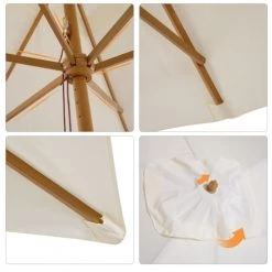 Outsunny Parasols Parasol Droit Rectangulaire Crème 13 Outsunny Parasols Parasol Droit Rectangulaire Crème -Parasols Soldes Magasin parasol droit rectangulaire creme 5