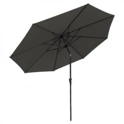 Happy Garden Parasols Parasol Droit Rond 3,30m En Aluminium Et Toile Grise -Parasols Soldes Magasin parasol droit rond 3 30m en aluminium et toile grise 1