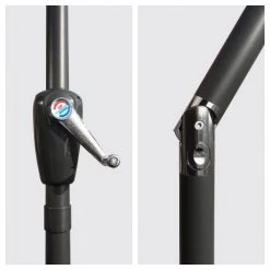 Happy Garden Parasols Parasol Droit Rond 3,30m En Aluminium Et Toile Grise -Parasols Soldes Magasin parasol droit rond 3 30m en aluminium et toile grise 2