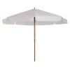 Outsunny Parasols Parasol Droit Rond Bois De Bambou Crème