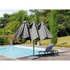 Proloisirs Parasols Parasol En Acier 4.5x2.7 M Ovale Taupe -Parasols Soldes Magasin parasol en acier 4 5x2 7 m ovale taupe 1