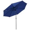 Outsunny Parasols Parasol En Aluminium Rond Inclinable Bleu