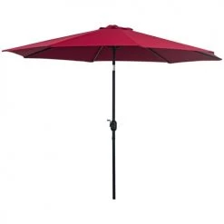 Outsunny Parasols Parasol En Aluminium Rond Inclinable Bordeaux -Parasols Soldes Magasin parasol en aluminium rond inclinable bordeaux 3