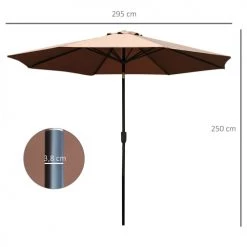 Outsunny Parasols Parasol En Aluminium Rond Inclinable Chocolat 10 Outsunny Parasols Parasol En Aluminium Rond Inclinable Chocolat -Parasols Soldes Magasin parasol en aluminium rond inclinable chocolat 2