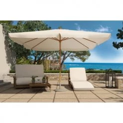 Concept Usine Parasols Parasol En Bois 3 X 3 M écru -Parasols Soldes Magasin parasol en bois 3 x 3 m ecru 2