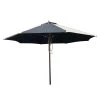 Gescova Parasols Parasol En Toile Noire Et Bois 3,5m