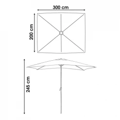 Forn Parasols Parasol Gris En Polyester -Parasols Soldes Magasin parasol gris en polyester 1