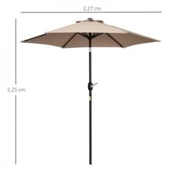 Outsunny Parasols Parasol Hexagonal Inclinable Beige -Parasols Soldes Magasin parasol hexagonal inclinable beige 2