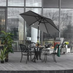 Outsunny Parasols Parasol Hexagonal Inclinable Gris -Parasols Soldes Magasin parasol hexagonal inclinable gris 1