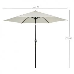 Outsunny Parasols Parasol Inclinable De Jardin Crème -Parasols Soldes Magasin parasol inclinable de jardin creme 2